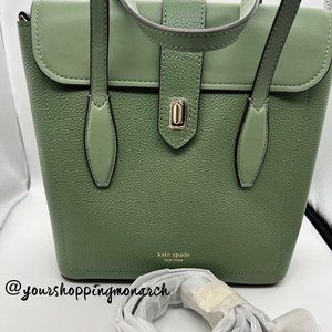 KATE SPADE Essential North South ROMAINE green leather tote bag NWT